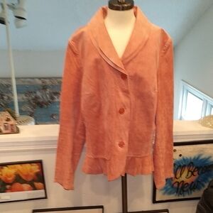 Monterey Bay Coral Genuine Leather Suede Blazer